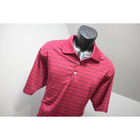 Adidas Golf Polo ClimaCool Striped Short Sleeve Golf Shirt Mens Size Large - Picture 4 of 7